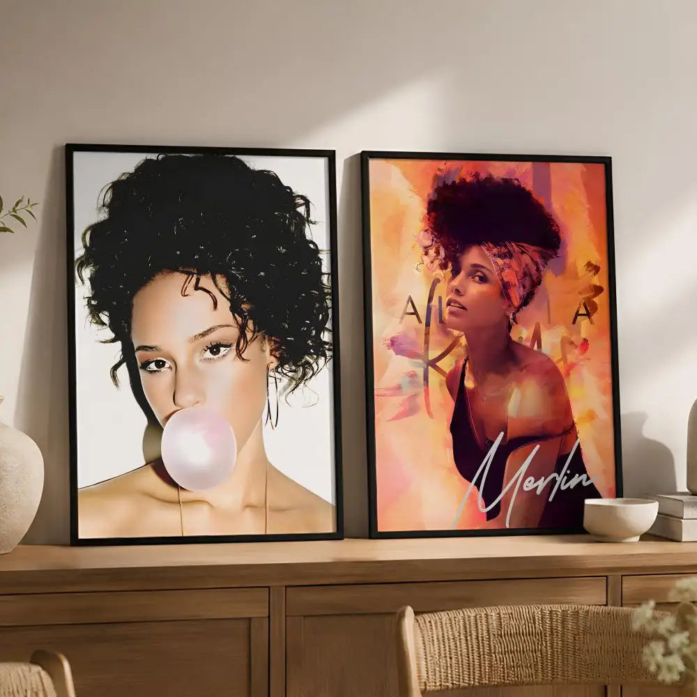Alicia Keys HD Peel-and-Stick Waterproof Wall Poster