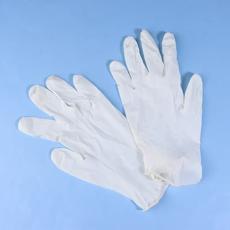 Disposable White Nitrile Gloves 50 Pairs – Waterproof Multipurpose