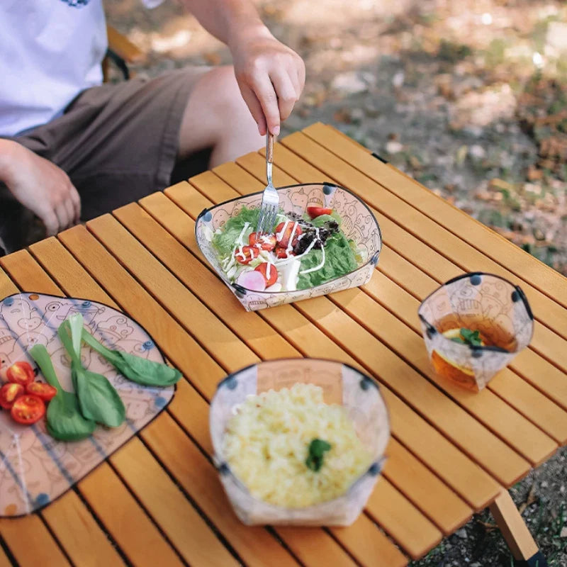 Ultralight Folding Camping Tableware Set – Bowl, Plate & Cup