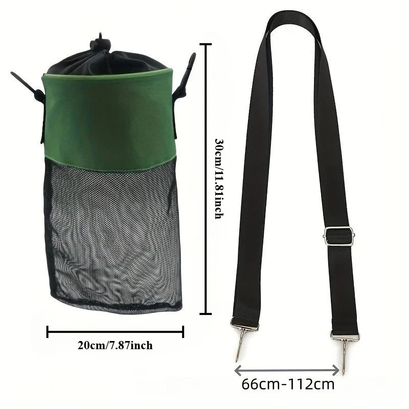 Hanging Mesh Clothes Peg Bag – Drawstring Storage Organizer
