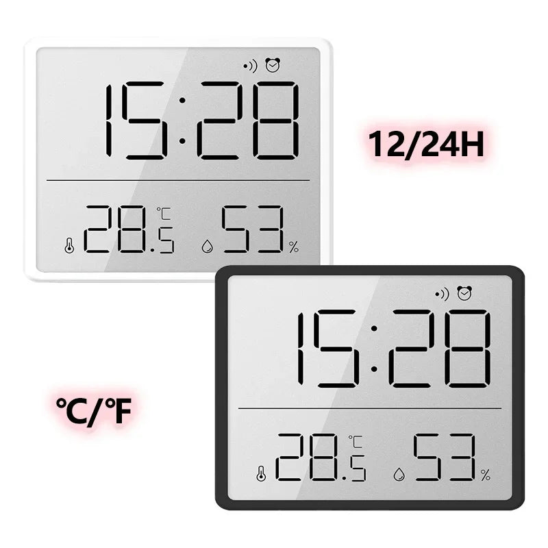 Ultra Thin Digital Alarm Clock LCD | Temp & Humidity Display