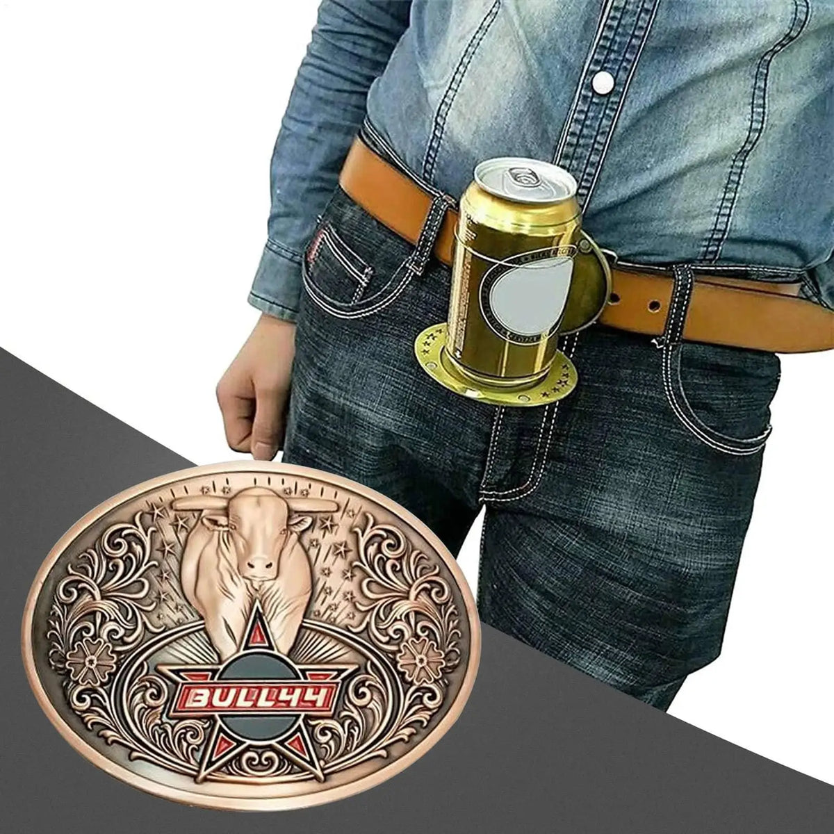 Zinc Alloy Beer Belt Buckle – Hands-Free Bottle Holder