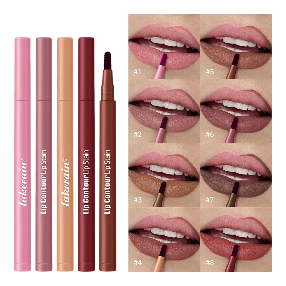 2-in-1 Waterproof Lip Stain & Liner Pen | 8 Colors, 12-Hour