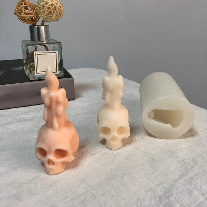3D Skull Silicone Candle Mold – Halloween DIY Skeleton Mould