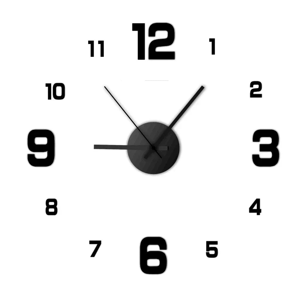 3D DIY Acrylic Mirror Wall Clock | Modern Frameless Home Decor