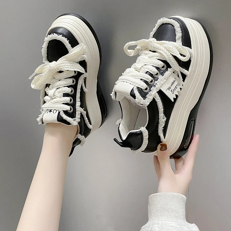 UXST Women Platform Sneakers – Lace-Up Skate Shoes