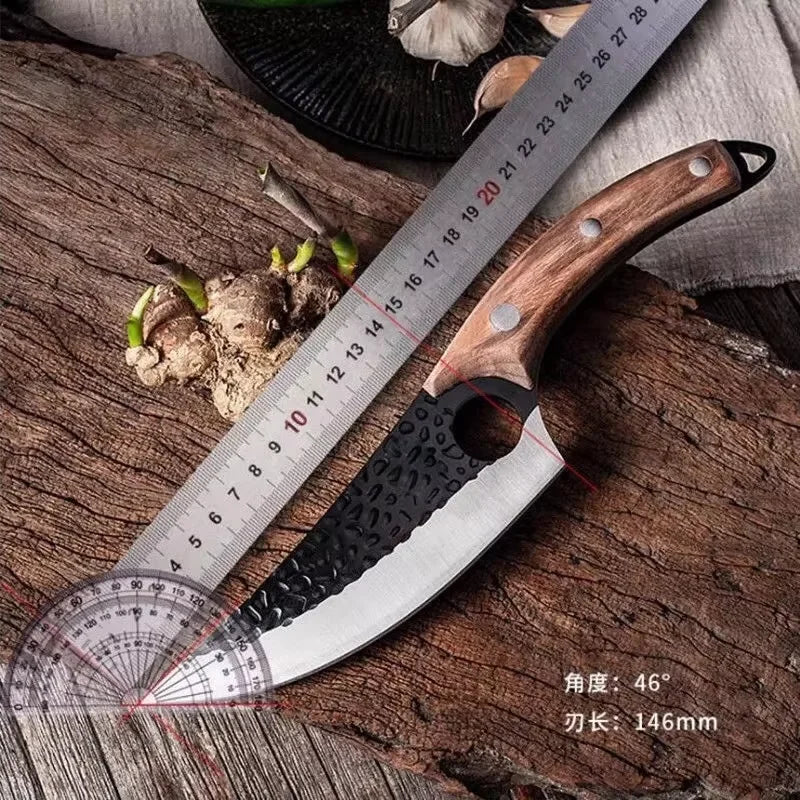 6-Inch Hand-Forged Stainless Steel Chef's Knife with Cover