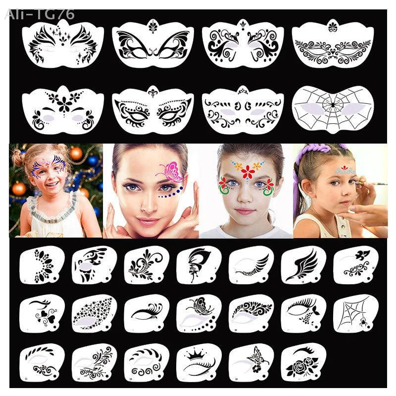 Reusable Face Paint Stencils – Body Art Templates for Parties