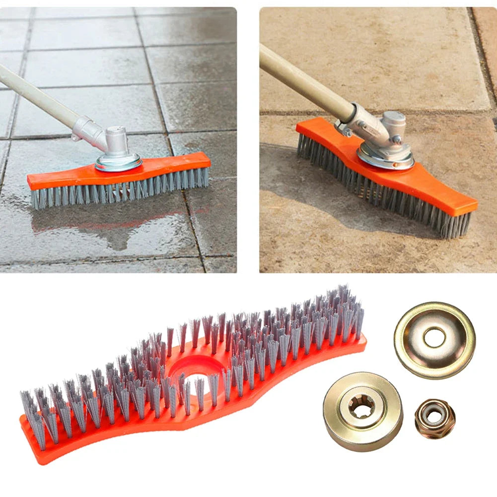 Lawn Mower Deck Cleaning Brush | Nylon Bristles & Fixing Kit