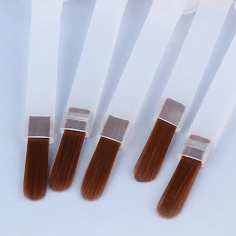 5 10 Disposable Nail Polish Brush Bottle Replacement Brown Hair Art