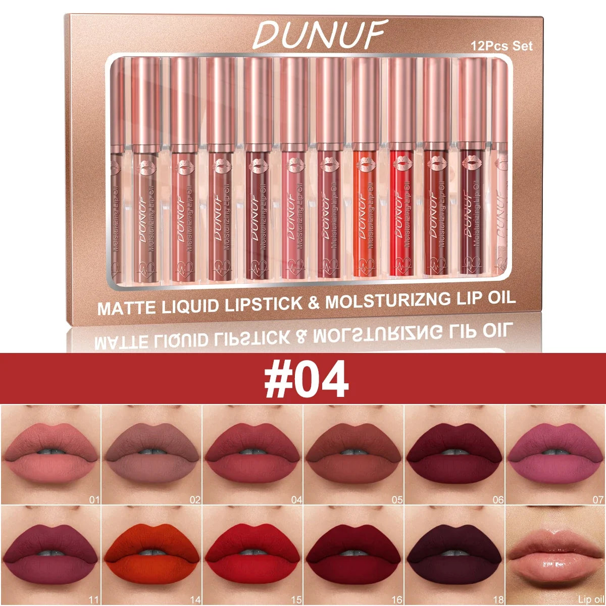 12-Pc Matte Lipstick Set – Waterproof & Long-Lasting Lip Gloss