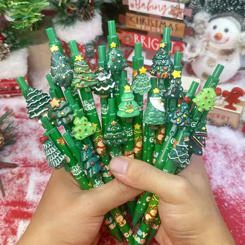 5-Pack Christmas Gel Pens – Santa, Snowman & Tree Designs