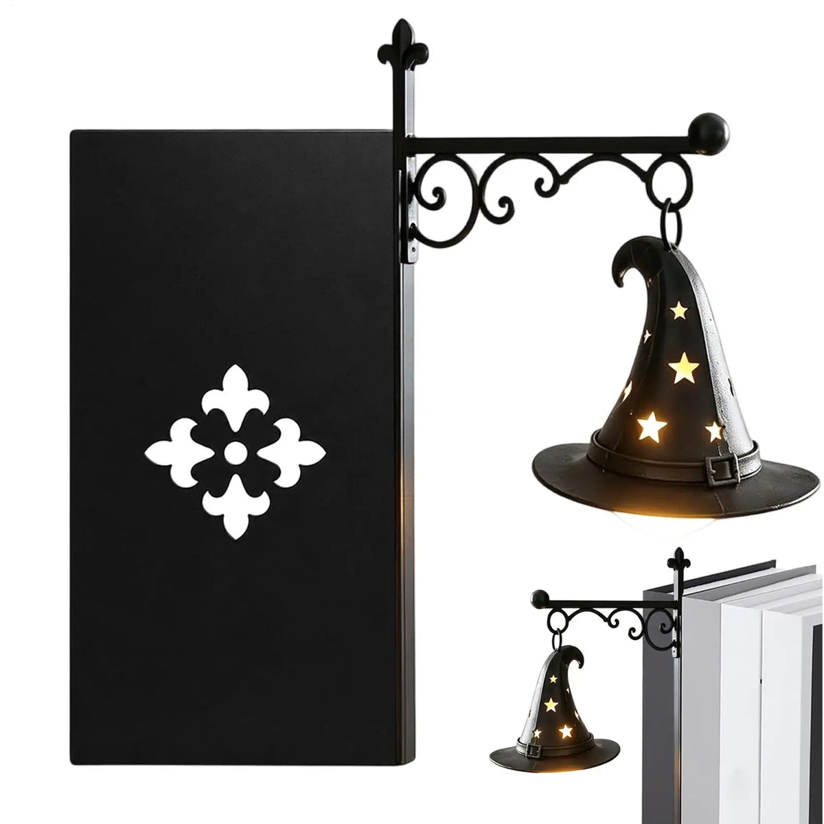 Halloween Bookshelf Lantern – Vintage Gothic Miniature Shelf Lamp