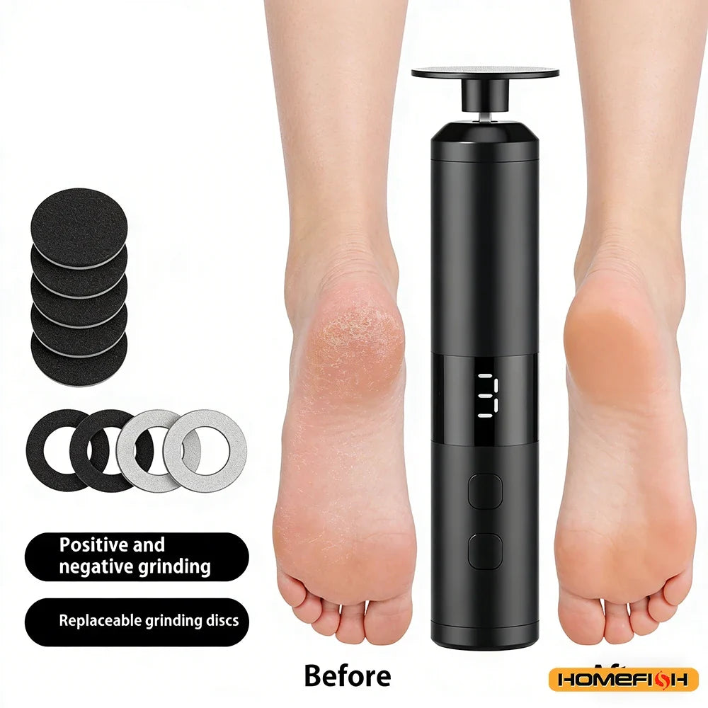 Electric Callus Remover – 3 Speeds, LCD Display, Fast Charging