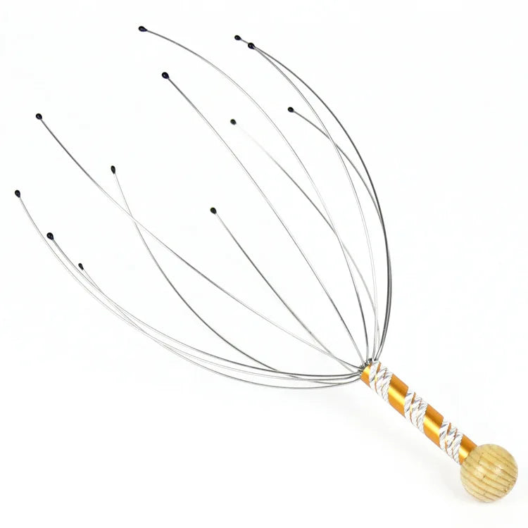 Octopus Head Massager Stainless Steel Engraved Relaxer Brain Massage