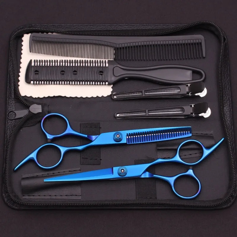 6" Stainless Steel Hair Cutting & Thinning Shears Set