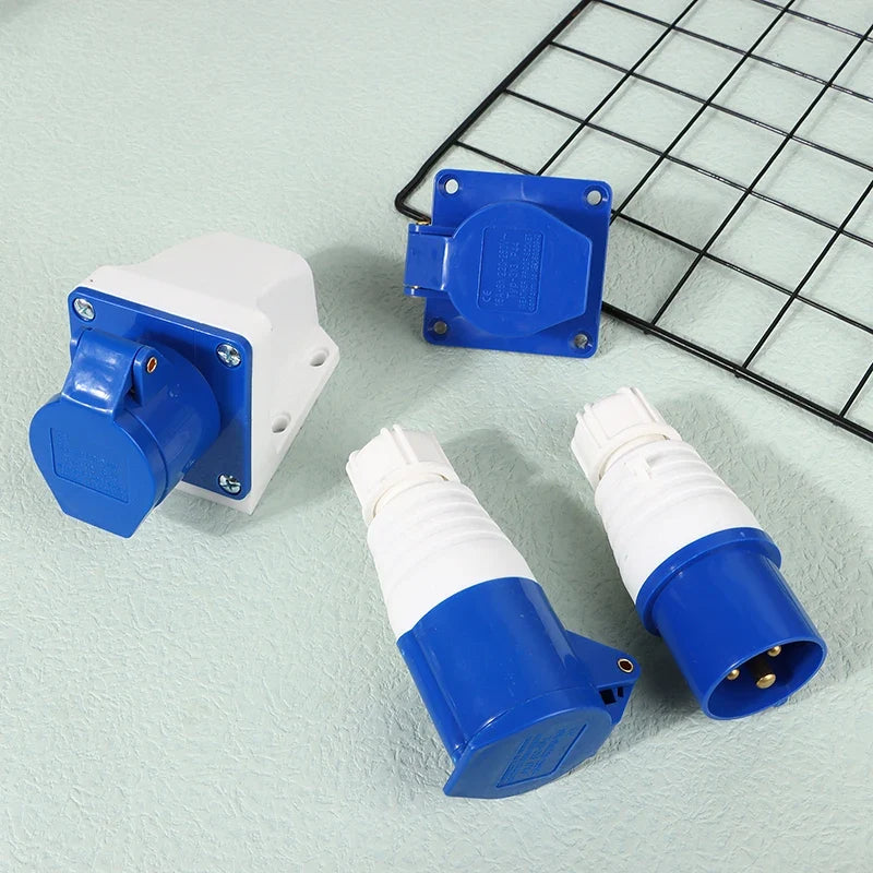 220V 16A 3 Pin Industrial Waterproof Plugs Socket Male Female