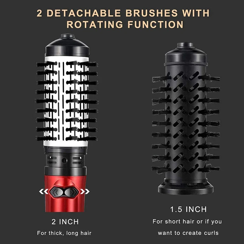 2-in-1 Rotating Hot Air Brush – Straightener & Curler Comb