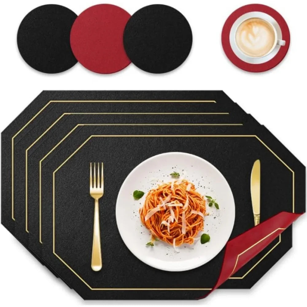 Placemats Coaster 4 Dual Sided Two-color Place Mats 30x43cm 11 81x16