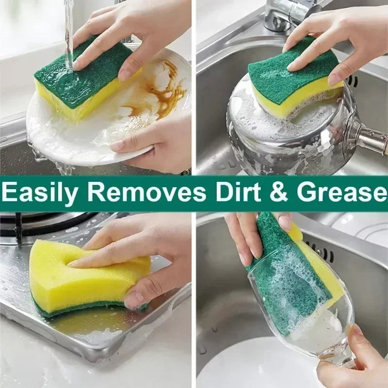 Dual-Sided Kitchen Scrub Sponges – Super Absorbent (1–60 Pack)