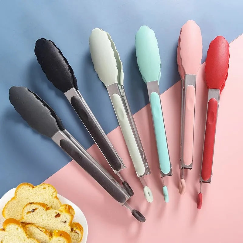 Silicone & Stainless Steel Kitchen Tongs – BBQ, Grill & Salad