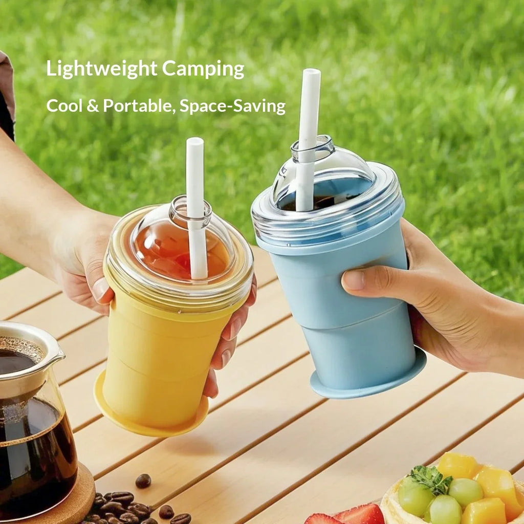 Portable Folding Hockey Puck Ice Cup Creative Food-grade Silicone