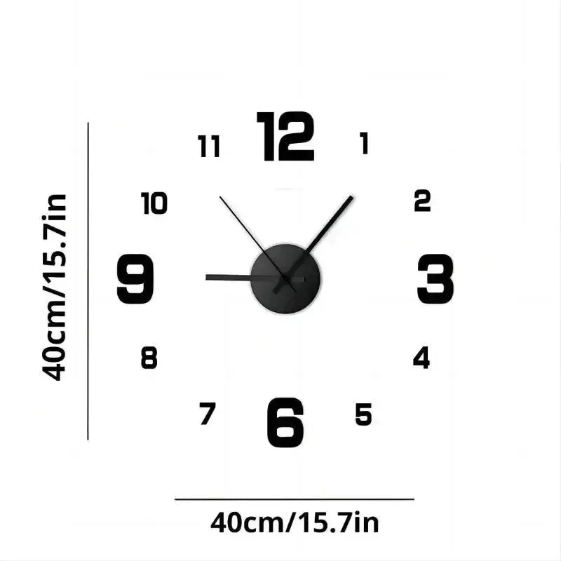 3D DIY Acrylic Mirror Wall Clock | Modern Frameless Home Decor