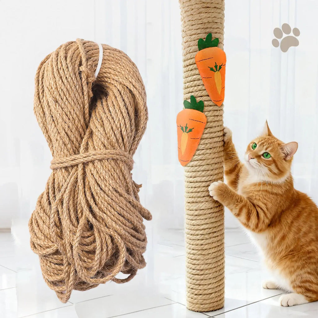 Natural Sisal Rope Cat Scratcher Replacement Wrap – 164 ft