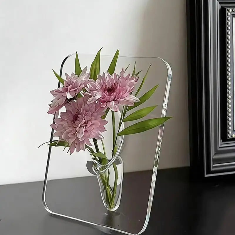 Clear Acrylic Frame Flower Vase – Modern Home Décor