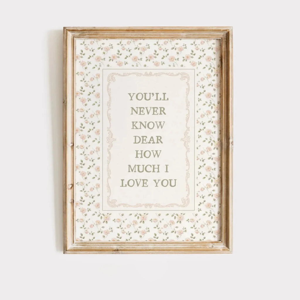 "You'll Never Know Dear" Nursery Canvas Wall Art Print