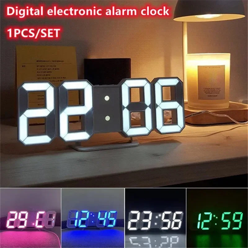 LED Digital Wall Clock – Alarm, Temp & Date Display