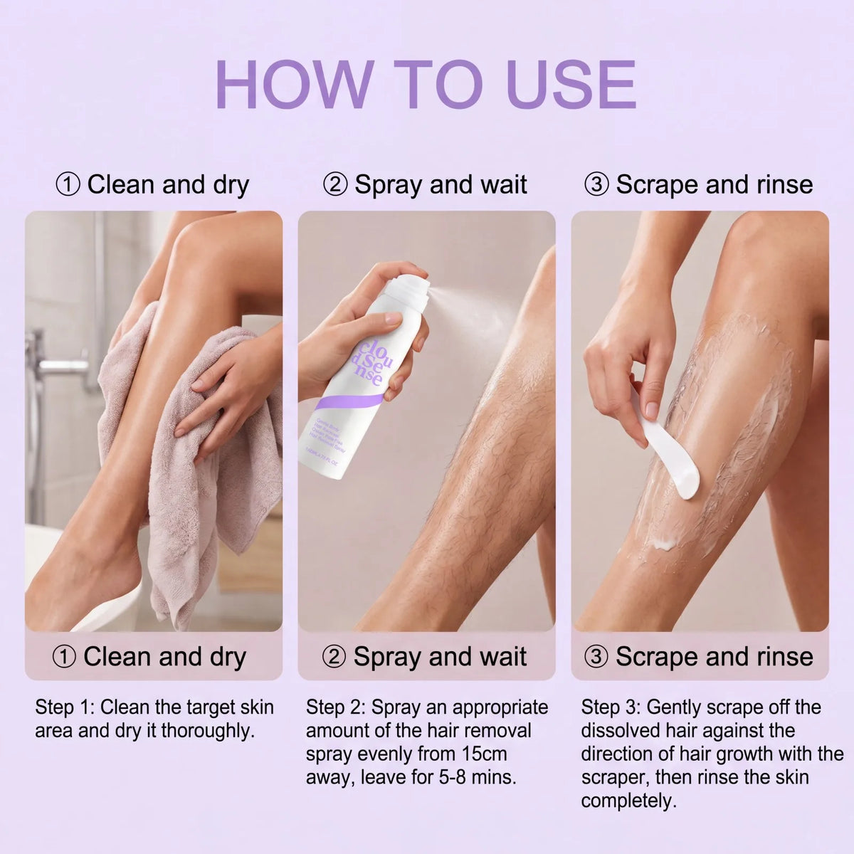 Hair Removal Spray & Growth Inhibitor – Gentle Formula 140ml