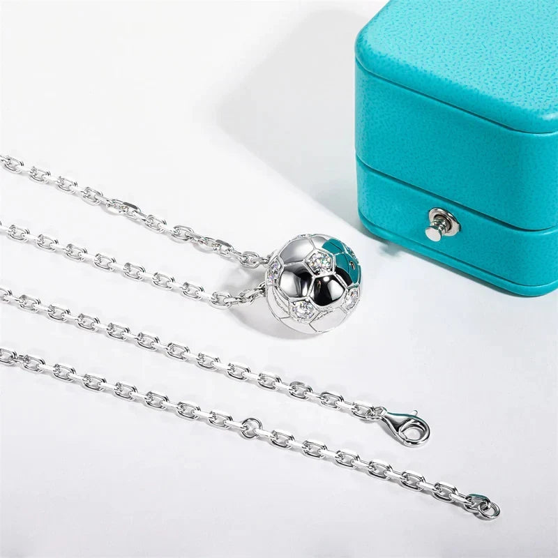 Huitan Football Pendant Necklace – Cubic Zirconia for Women