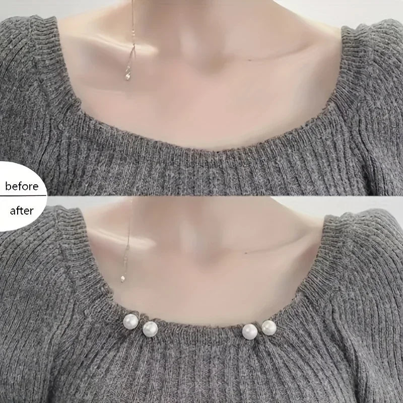 8-Pack Pearl Non-Slip Safety Pins – Dress, Scarf & Collar