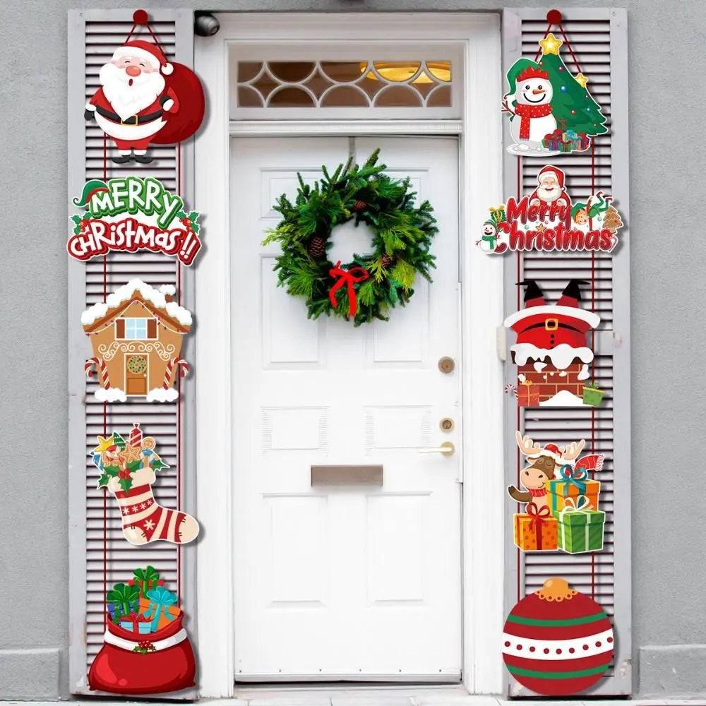 Christmas Door Hanging Banners – Santa & Snowman 10pc Set