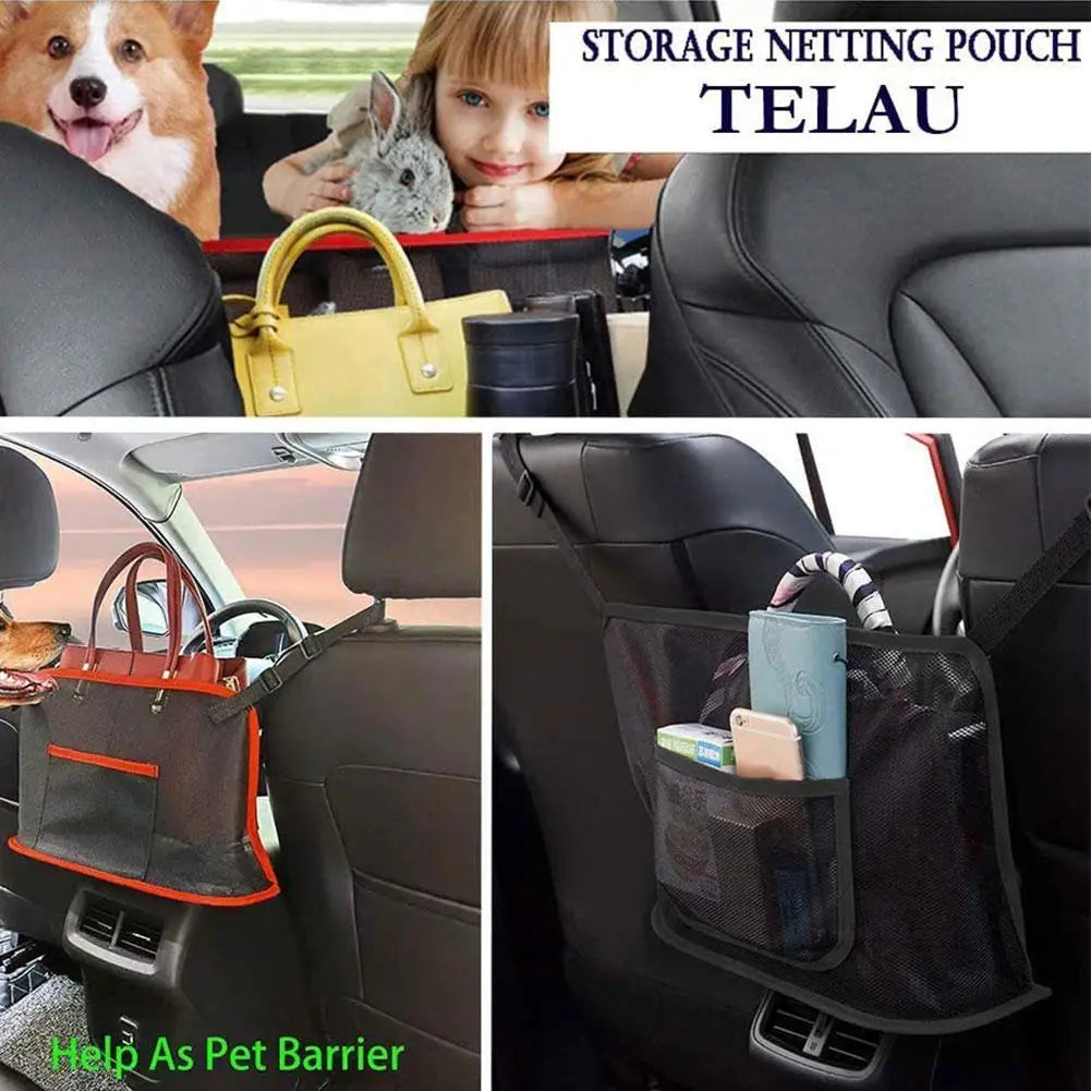 Car Seat Net Pocket Handbag Purse Holder Large Capacity Mesh Back