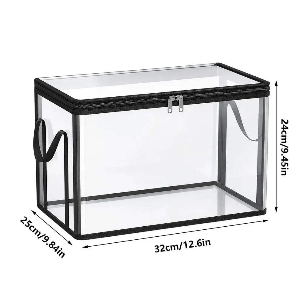 Clear Stackable Large Capacity Book Storage Box Containers