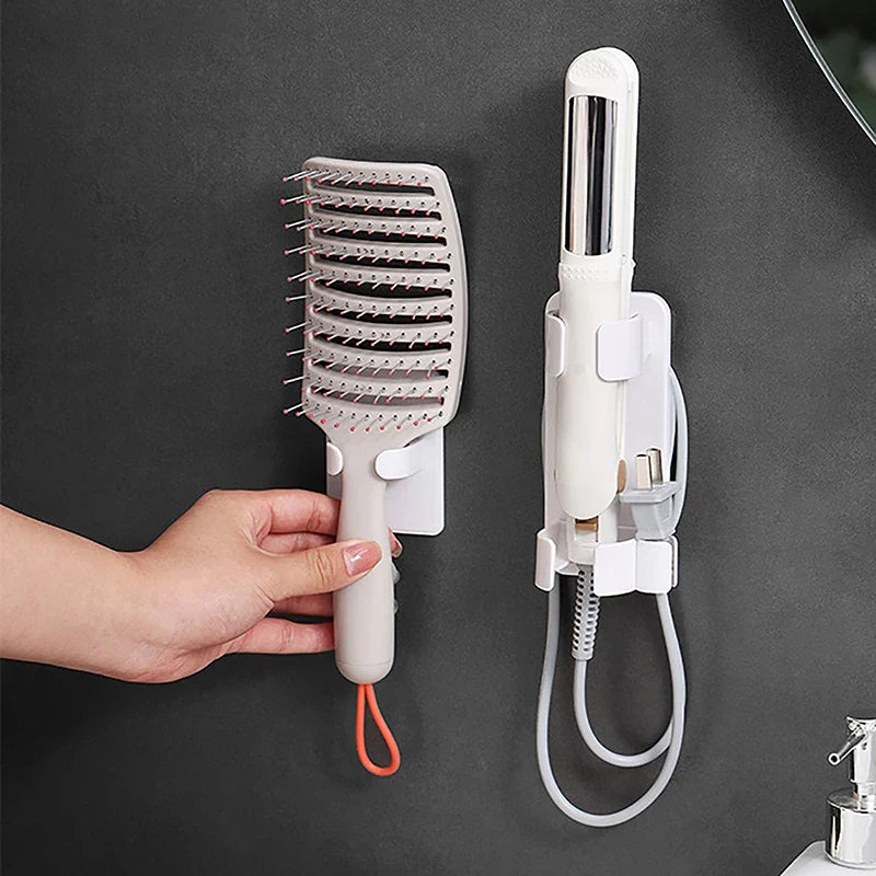 Wall-Mounted Hair Curler & Straightener Holder | Bathroom Organizer