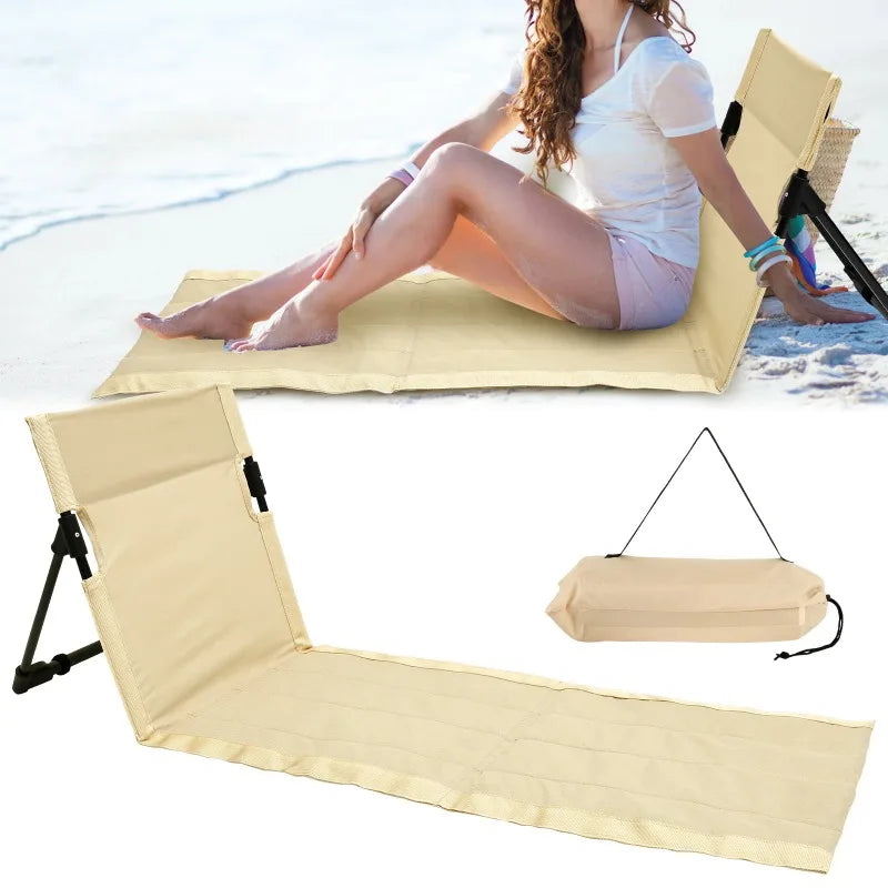 Foldable Camping Floor Chair – Oxford Cloth Backrest Picnic Chair