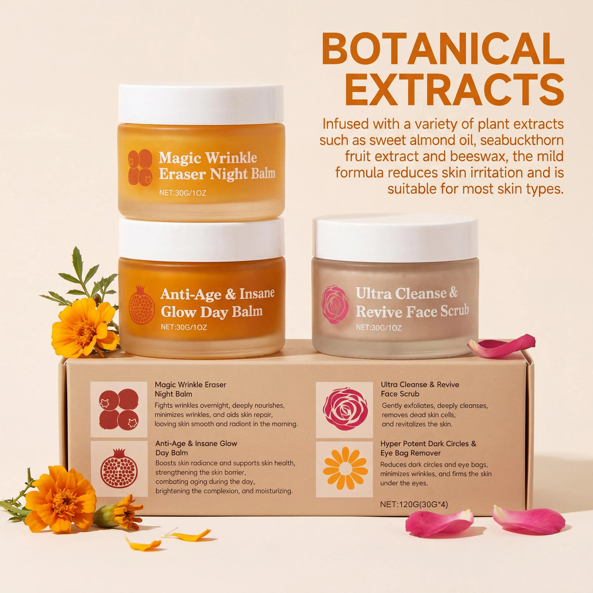 Day & Night Skincare Set – Moisturizing, Brightening & Eye Care