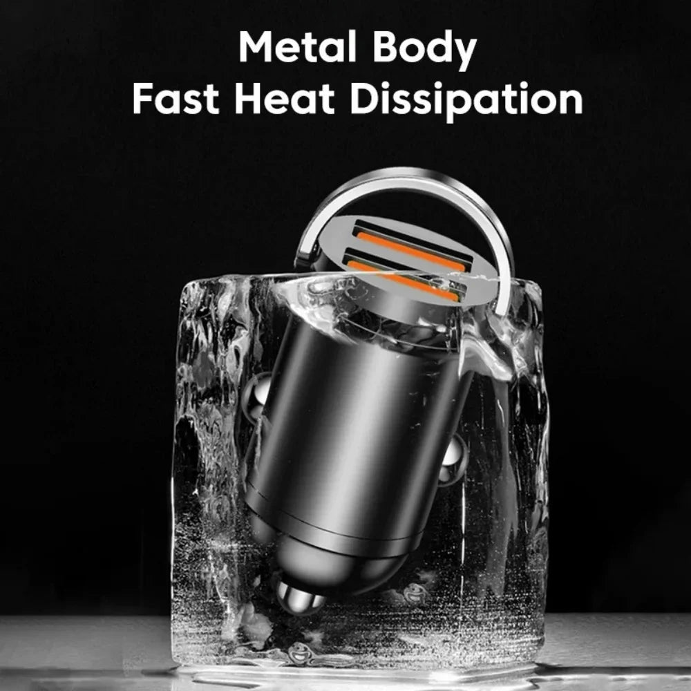 Dual Port 100W/200W Mini Car Charger USB-C Fast Charging Adapter