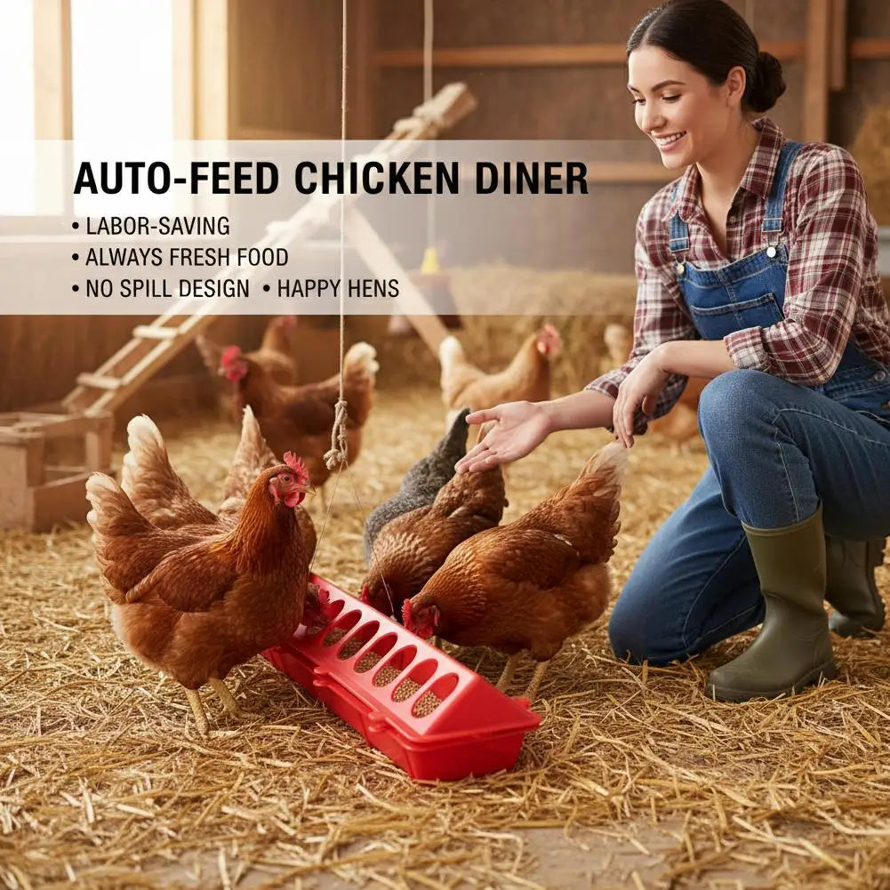 Automatic Chicken Feeder & Waterer – 16-Hole Poultry Dispenser