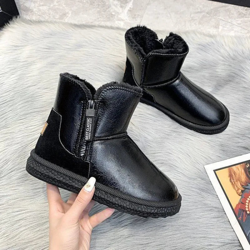 Women's Plush Ankle Snow Boots – Zip Winter Boots EU 34–48