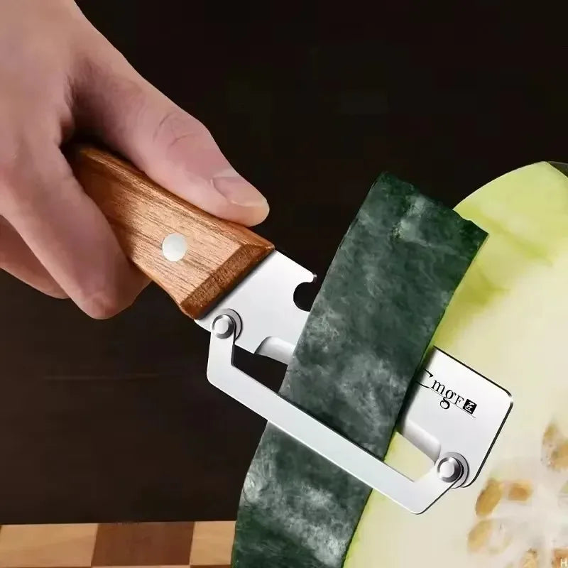 Stainless Steel Vegetable Peeler with Wooden Handle
