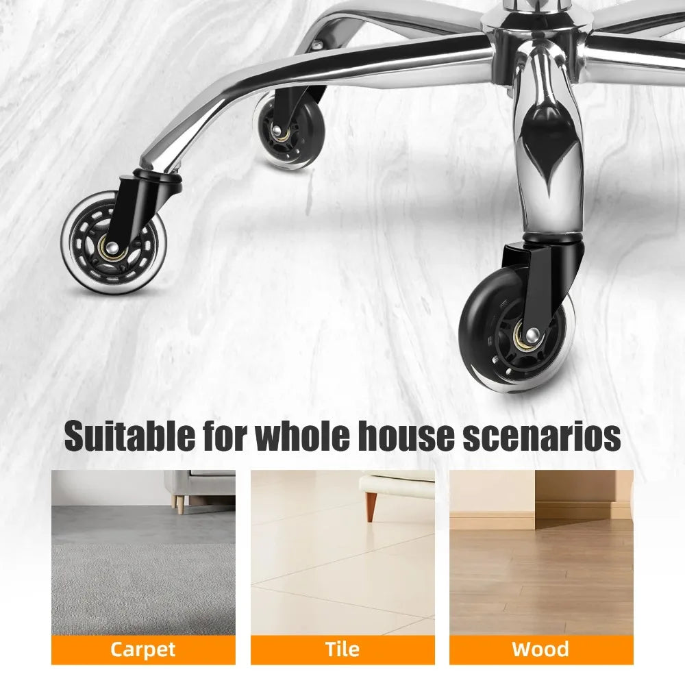 5-Pack Silent Office Chair Casters 50KG – 10mm/11mm Swivel Wheels