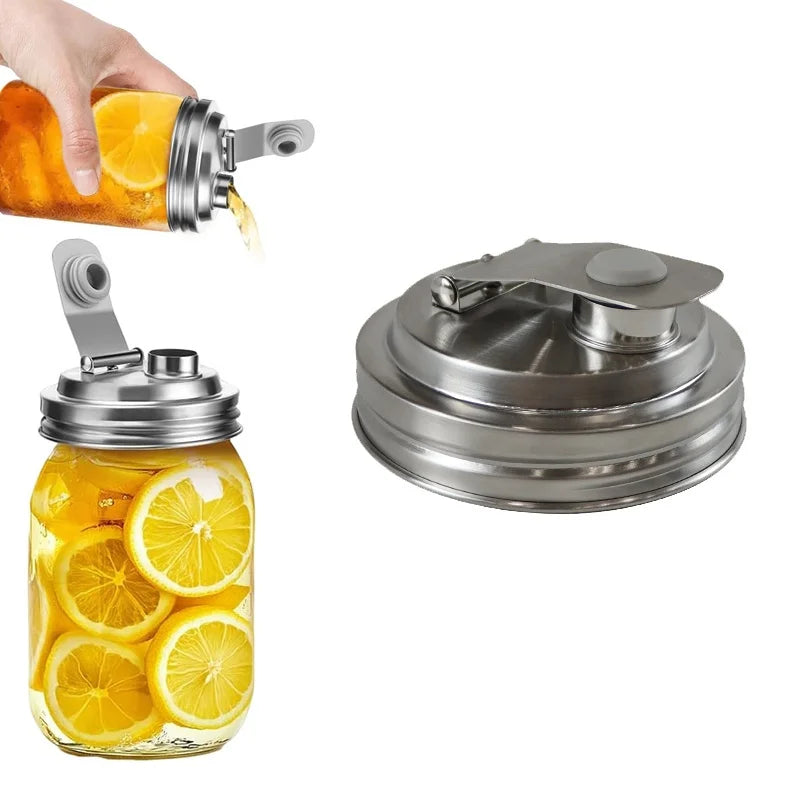 Mason Jar Stainless Steel Pour Spout Lid | 86mm Wide Mouth