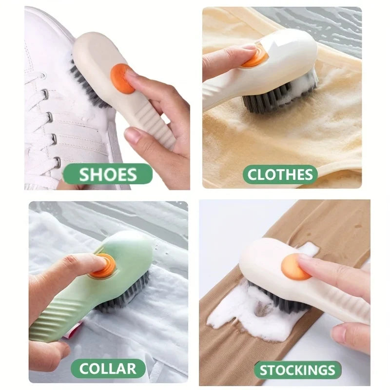 2pcsMultifunctional Cleaning Shoe Brush Soft Automatic Liquid Soap