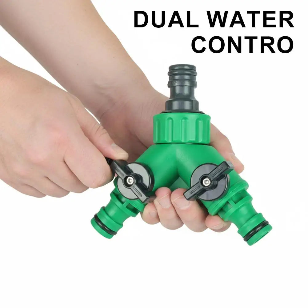 Garden Tap Water Splitter Thread Y Hose Quick Connector Watering