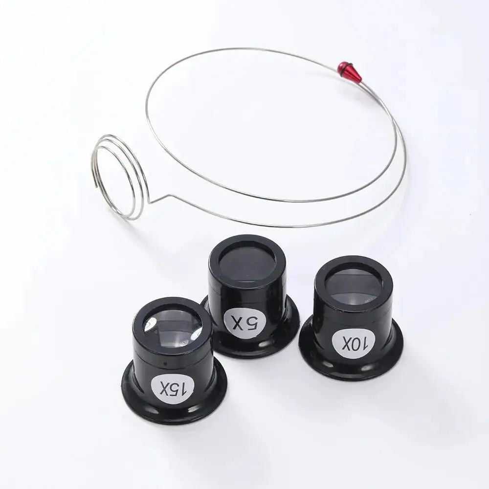 4-Piece Jeweler's Eye Loupe Magnifying Glass Set | Watch Tool