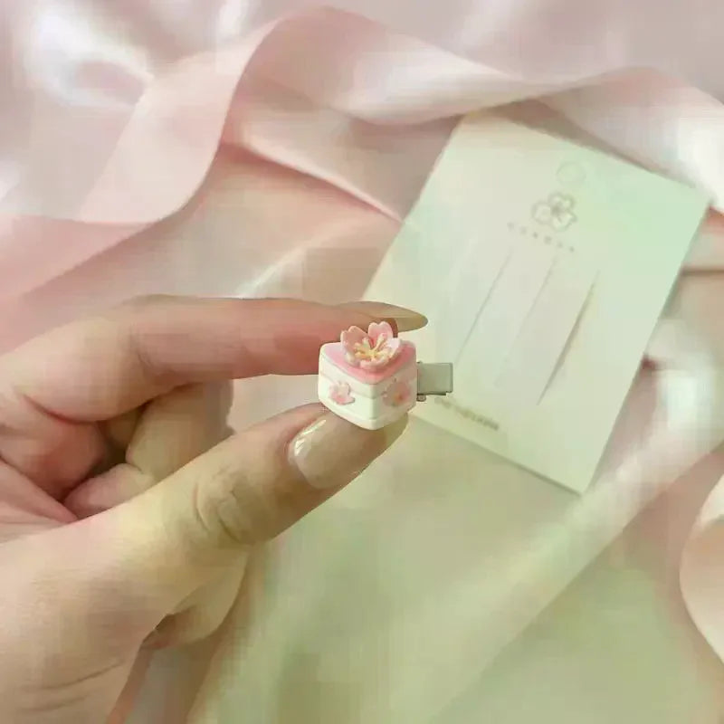 Cherry Blossom Resin Hair Clips Women Girls | 5/6 Pcs Set